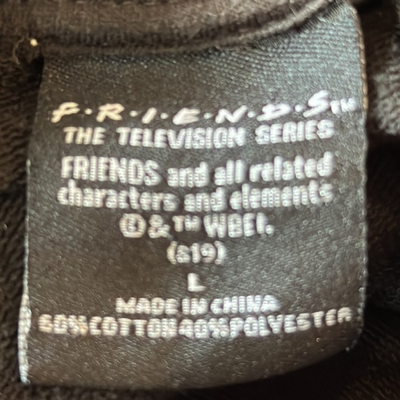 Friends The TV Series Black Cropped Cotton Blend Hoodie Size Large - Picture 7 of 12